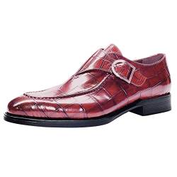 Gsheocm Anzugschuhe Herren Schwarz 48 Herren Schuhe Wasserdicht Herrenschuhe Mode Klassischer Stil Smokingschuhe Britische Retro Spitzschuhschnalle Business Lässige Spitzschuhschuhe Slipper Leder von Gsheocm