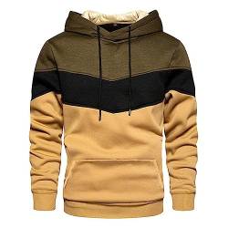 Gsheocm Arbeitspullover Herren;Herren Sweatshirt Herren Casual Hoodie Patchwork Farbe Hoodie Jacke Herbst und Winter Straße Casual Sport lose Hoodie Partner Pullover (AG, L) von Gsheocm