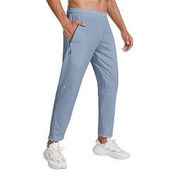 Gsheocm Elegante Hose Herren;Stretch Arbeitshose Herren Einfarbige Herren-Jogginghose, tragbar, für Fitness, Sport, lässig, bequem Relaxhose (Blue, XXXXL) von Gsheocm