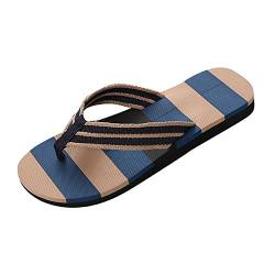 Gsheocm Flip Flops Herren Striped Zehentrenner Leichte Bequeme Flip Flops Sommer Strand Schwimmbad Badelatschen Outdoor Rutschfeste Sandalen Classic Hausschlappen Surfen Freizeitpantoffeln von Gsheocm