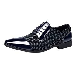 Lederschuhe Herren Braun - Anzugschuhe Herren Sneaker Business Klassischer Schnürschuh Schnürhalbschuhe Oxford Derby Schuhe Lackschuhe Businessschuhe Oxford-Kleiderschuhe von Gsheocm