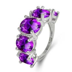 Amethyne Rosa Kristall Ring Oval Gelber Kristall Luxus Ring von Gu Feng