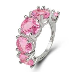Amethyne Rosa Kristall Ring Oval Gelber Kristall Luxus Ring von Gu Feng