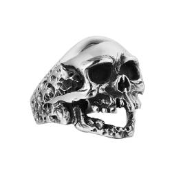 Gu Feng Accessoires Persönlichkeit Vintage Hell Ghost Totenschädel Herren Punk Titan ring von Gu Feng