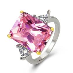 Gu Feng Baguette Kristall Ring 10ct Oversize Kristall Rosa Kristall Ehering von Gu Feng