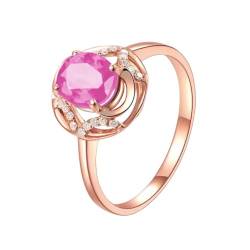 Gu Feng Einfache Kristalle Imitation Rubin ovaler Ring gelber Kristallring von Gu Feng