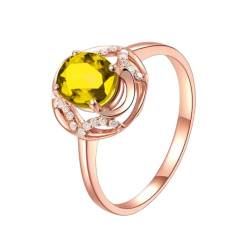 Gu Feng Einfache Kristalle Imitation Rubin ovaler Ring gelber Kristallring von Gu Feng