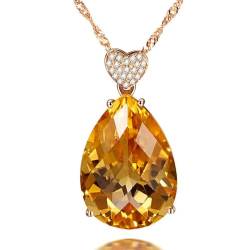 Gu Feng Heart zircon necklace yellow crystal woman chain von Gu Feng