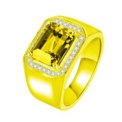 Gu Feng Ring Saphir Herrenring Versilbert Versilbert Versilberter adjuatierbarer Herrenring von Gu Feng