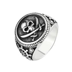 Gu Feng Schmuck Accessoire Persönlichkeit Vintage Totenkopf Herren Titan Ring von Gu Feng