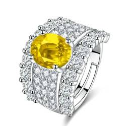 Gu Feng citrine ring adjustable oval Zircons party engagement jewelry von Gu Feng