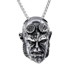 Punk Hip Hop Edelstahl Hellboy Anhänger Halskette für Männer Mode Rock Gothic Accessoires Schmuck Lange Kette Großhandel von Gu Feng