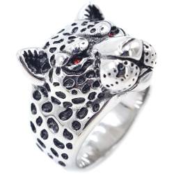 Schmuck Accessoire Persönlichkeit Vintage Leopardenkopf Gepard Herren Titan ring von Gu Feng