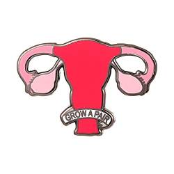 GuDeKe Damen Pink Farbe Abzeichen Eierstock Brosche Grow A Pair Uterus Eierstock Form Feministischer Cute Feminist Pin von GuDeKe