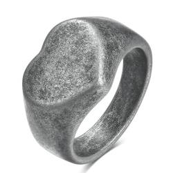 Gualiy Edelstahlringe für Männer, Silber Damen Ringe Ehering 16MM Poliert Herz Form Ringe Größe 62 (19.7) von Gualiy