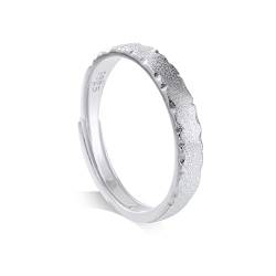 Gualiy Herrenring Silber, Ringe Herren Verstellbar, 925 Sterling Silber Matt-Finish-Hochzeitsbänder für Herren Geburtstagsgeschenk Silber von Gualiy