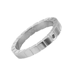 Gualiy Herrenringe Edelstahl, Silber Eheringe Verlobungsringe 3MM Ring mit Zirkonia Ring Größe 52 (16.6) von Gualiy