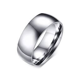 Gualiy Hochzeitsring Silber Herren, Männer Ringe Titan Silber Polierter Ring Breit 6mm Ring Größe 45 (14.3) von Gualiy