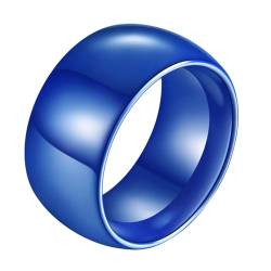 Gualiy Keramik Herren Ring, Blau Eheringe Partnerringe 11MM Hochglanzpoliert Band Ring Größe 62 (19.7) von Gualiy