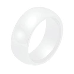Gualiy Keramikring Herren, Weiß Eheringe Freundschaftsringe 8MM Hochglanzpoliert Band Ring Größe 60 (19.1) von Gualiy
