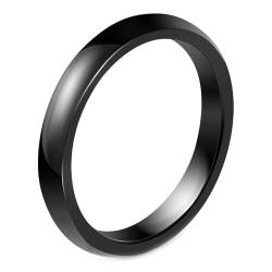 Gualiy Männer Ring Keramik, Schwarz Trauringe Eheringe 3MM Hochglanzpoliert Band Ring Größe 60 (19.1) von Gualiy