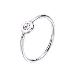 Gualiy Ringe für Damen Edelstahl, Ehering Damen Silber Winzige Ring mit Zirkonia Ring Größe 60 (19.1) von Gualiy