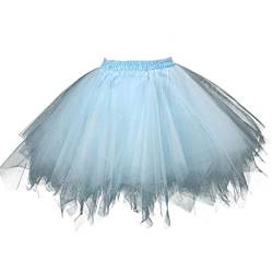 1/2/5 Stücke Karneval Tüllrock Damen Kurz Rock Hohe Taille Tutu Rock Tüllrock Petticoat 50er Puffy Tütü Minirock Reifrock (DE/NL/SE/PL, Alphanumerisch, Einheitsgröße, Regular, Regular, 1 Stücke A) von Guanghuansishe