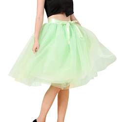 Tüllrock Damen Karneval Kostüm Tutu Rock Tütü, Tüllrock Damen Midi Retro 50er Rockabilly Rock Hohe Taille Tutu Rock Petticoat Unterrock Ballett Blase Petticoat Tuturock Tütü Tüllrock (a-AG, One Size) von Guanghuansishe