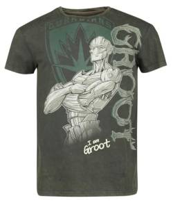 Guardians Of The Galaxy Groot Männer T-Shirt dunkelgrün XXL 100% Baumwolle Fan-Merch, Filme von Guardians Of The Galaxy