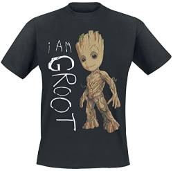 Guardians Of The Galaxy I Am Groot Männer T-Shirt schwarz XL von Guardians Of The Galaxy