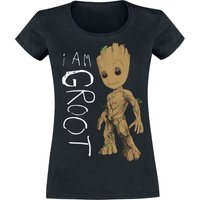 Guardians Of The Galaxy - Marvel T-Shirt - I Am Groot - S bis XXL - für Damen - Größe L - schwarz  - Lizenzierter Fanartikel von Guardians Of The Galaxy