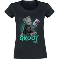 Guardians Of The Galaxy - Marvel T-Shirt - Neon Groot - XXL - für Damen - Größe XXL - schwarz  - Lizenzierter Fanartikel von Guardians Of The Galaxy