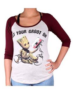 Guardians of the Galaxy Damen Longsleeve Groot Marvel Beige Rot - S von Guardians of the Galaxy