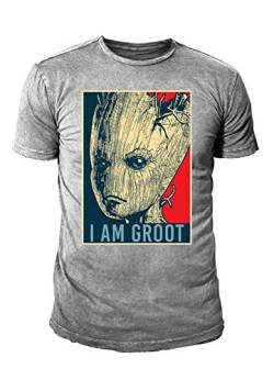 Guardians of the Galaxy Herren T-Shirt - Baby Groot Obey Style (Grau) (S-XL) (S) von Guardians of the Galaxy