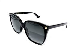 Gucci Damen GG0022S 001 Sonnenbrille, Schwarz (Black/Grey), 57 von Gucci