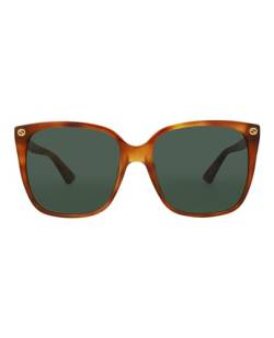 Gucci Damen GG0022S 002 Sonnenbrille, Braun (Avana/Green), 57 von Gucci