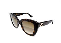 Gucci Unisex – Erwachsene GG0327S-002-52 Sonnenbrille, Dunkel Havana, 52 von Gucci