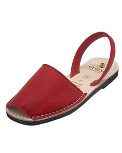Authentische Menorca Sandalen Herren, Avarcas Leder - Guelmi, Farbe Rot, 39 von Guelmi shoes
