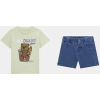Set Mit T-Shirt Und Jeans-Shorts von Guess Kids