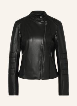 Guess Jacke Harley In Lederoptik Mit Mesh schwarz von Guess