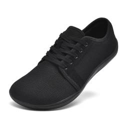 Gugifcto Barfußschuhe Weit Zehenschuhe - Minimalistische Barfuß Sneaker Mit Zero-Drop Sohle für Damen und Herren Black 38 von Gugifcto