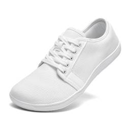 Gugifcto Barfußschuhe Weit Zehenschuhe - Minimalistische Barfuß Sneaker Mit Zero-Drop Sohle für Damen und Herren White 42 von Gugifcto