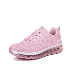 smarten Sportschuhe Herren Damen Laufschuhe Unisex Turnschuhe Air Atmungsaktiv Running Schuhe mit Luftpolster pink 36 von Gugifcto