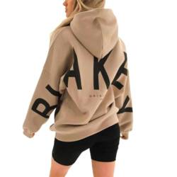 GuiSoHn Backprint Hoodie for Damen Oversize Pullover Mit Kapuze Sport Gym Athletic Sweatshirt Baggy Soft Kapuzenpullover Tee Tops Shirts Sportbekleidung von GuiSoHn