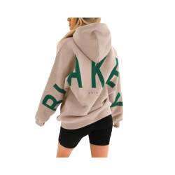 GuiSoHn Backprint Hoodie for Damen Oversize Pullover Mit Kapuze Sport Gym Athletic Sweatshirt Baggy Soft Kapuzenpullover Tee Tops Shirts Sportbekleidung von GuiSoHn