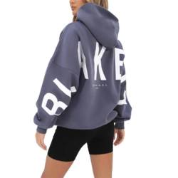 GuiSoHn Backprint Hoodie for Damen Oversize Pullover Mit Kapuze Sport Gym Athletic Sweatshirt Baggy Soft Kapuzenpullover Tee Tops Shirts Sportbekleidung von GuiSoHn