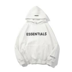 GuiSoHn Essentials Hoodie, Pure Cotton Double Line Glued 3D Letters Hip Hop Couples Pullover Sportswear, Unisex Fleece Pure Cotton with Hood von GuiSoHn