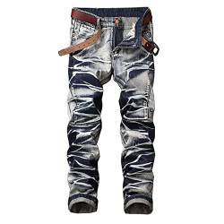 GuiSoHn Jeanshosen Jeans Hose Denim Jeanshose Retro-Jeans Für Herren Blau von GuiSoHn