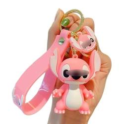 1-Piece Set Keychain,Stitch Gifts Niedliche Schlüsselanhänger Ohana bedeutet Familie Freundschaft Geschenk Stich Stuff Ornament Herz Schlüsselanhänger Geburtstagsgeschenk von Guidre