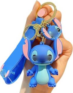 Guidre Stitch schlüsselanhänger,Stitch Gifts Niedliche Schlüsselanhänger Ohana bedeutet Familie Freundschaft Geschenk Stich Stuff Ornament Geschenke für Freundin Schwester Kollegin Ehefrau und Mutter von Guidre